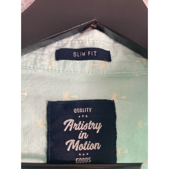 Palm Tree Button Shirt Graphic Men's M Casual Fashion Tropical Print Top Tee - Picture 4 of 8